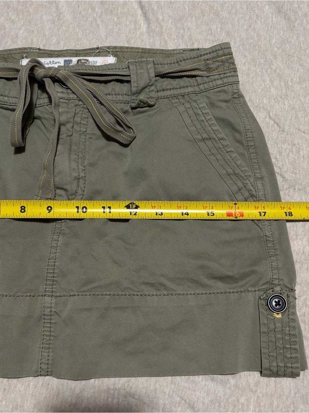 Y2K Khaki green GAP cotton mini skirt size 1 - Picture 7 of 9